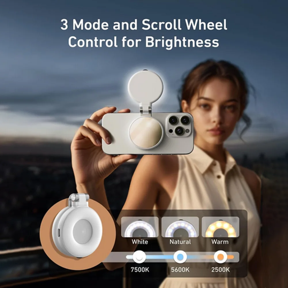 رینگ لایت سلفی مگنتی برند تلسین TELESIN Magnetic Selfie Light - Image 3